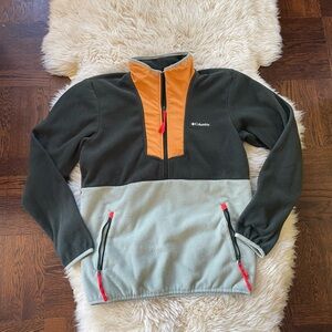 Columbia Sequoia Grove Half-Zip Fleece Pullover for Men size small greenscape